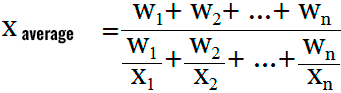 查找加权调和平均值的公式